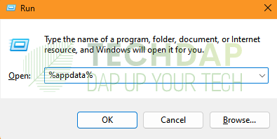 Opening the AppData Folder