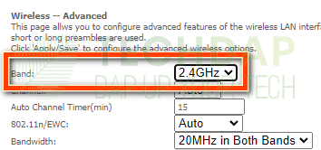 Switching the Wireless Band from 2.4 GHz to 5 Ghz