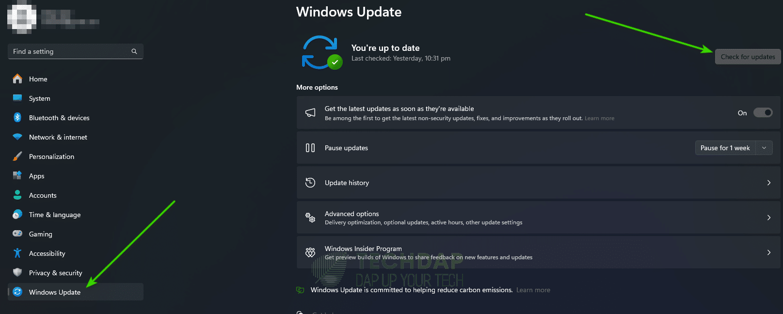 Checking for Windows Updates