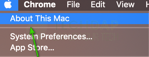 About this Mac option